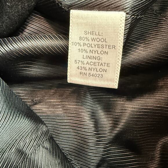 Women's Banana Republic Black Gray Wool Blend Plaid Coat Size XS‎ Petite - Picture 5 of 11